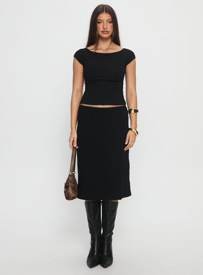 Baseline Rib Midi Skirt Black