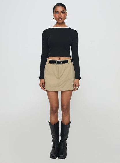 Gonzales Mini Skirt Beige