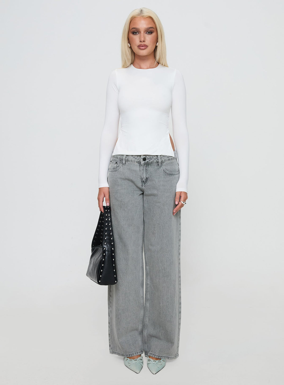 Ellanor Low Rise Straight Leg Jean Washed Grey