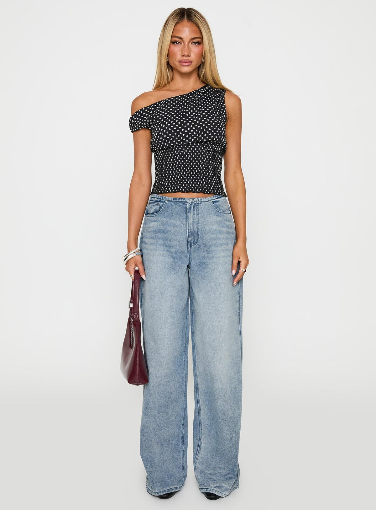 Bowe Low Rise Wide Leg Jeans Blue