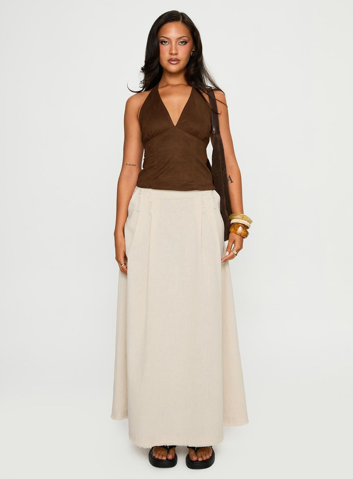 Bohemian Spirit Maxi Skirt Beige