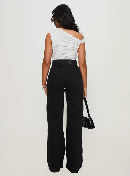 Goldie High Rise Wide Leg Jeans True Black