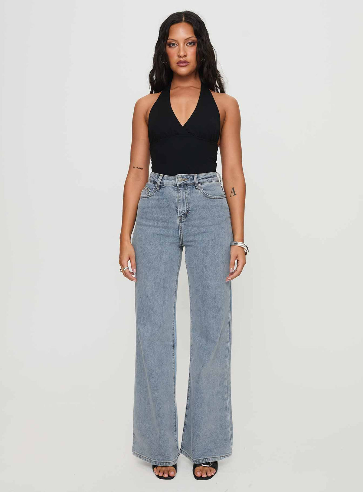 Thearlie High Rise Flared Jeans Light Wash