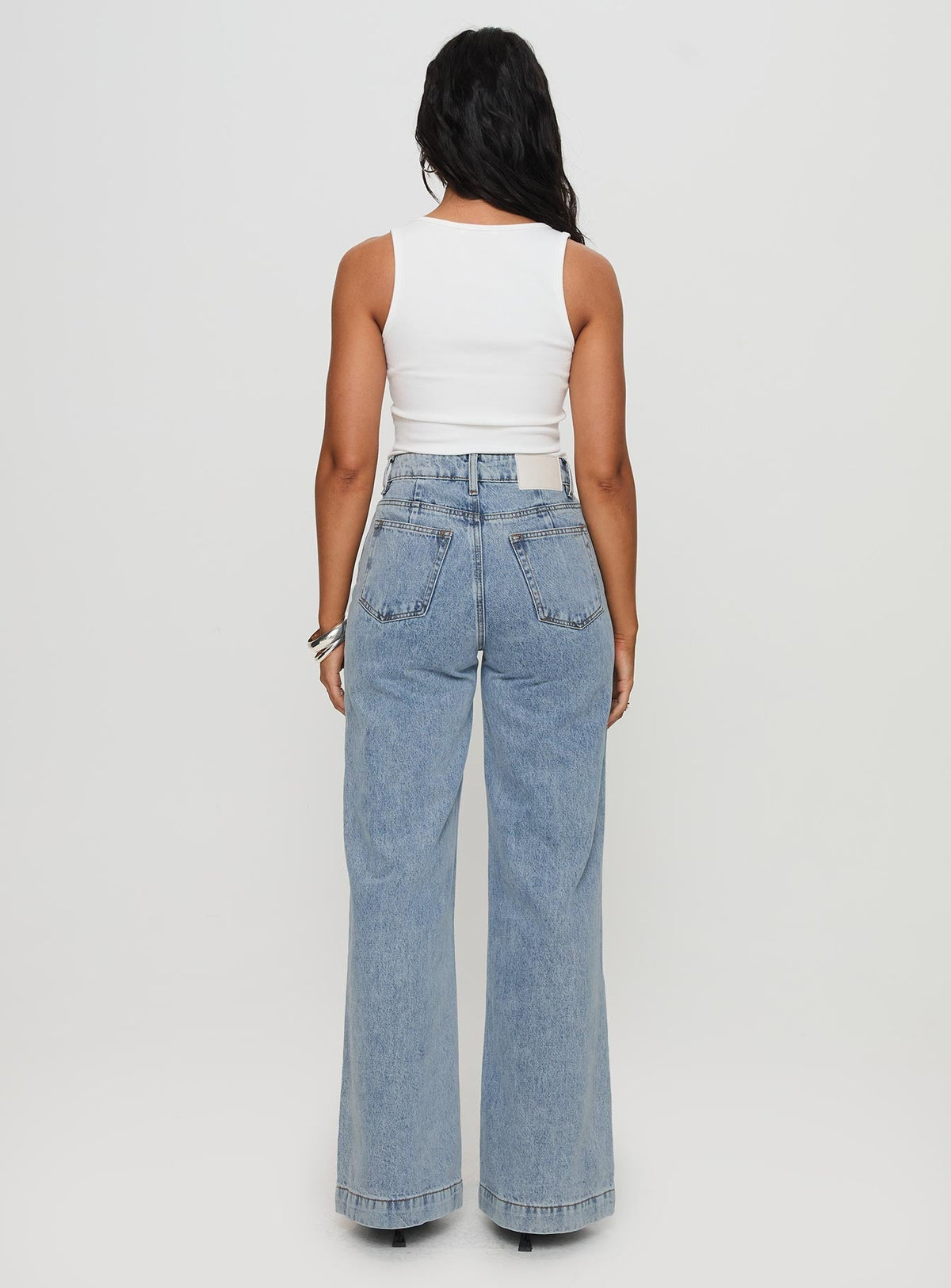 Goldie High Rise Wide Leg Jeans Light Wash