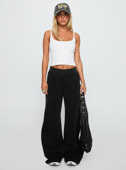 Summits Flared Track Pants Washed Black