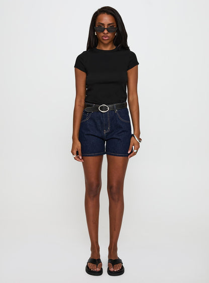 Saldana Shorts Dark Blue Denim