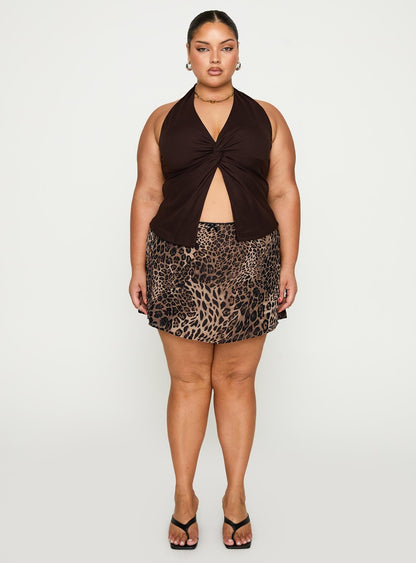 Tejano Mini Skirt Leopard Curve