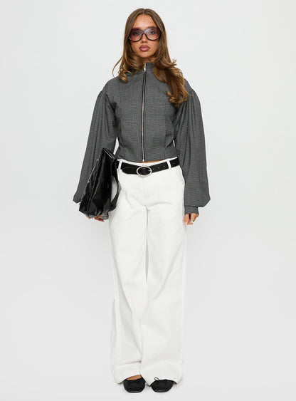 Reaper Mid Rise Baggy Jeans White