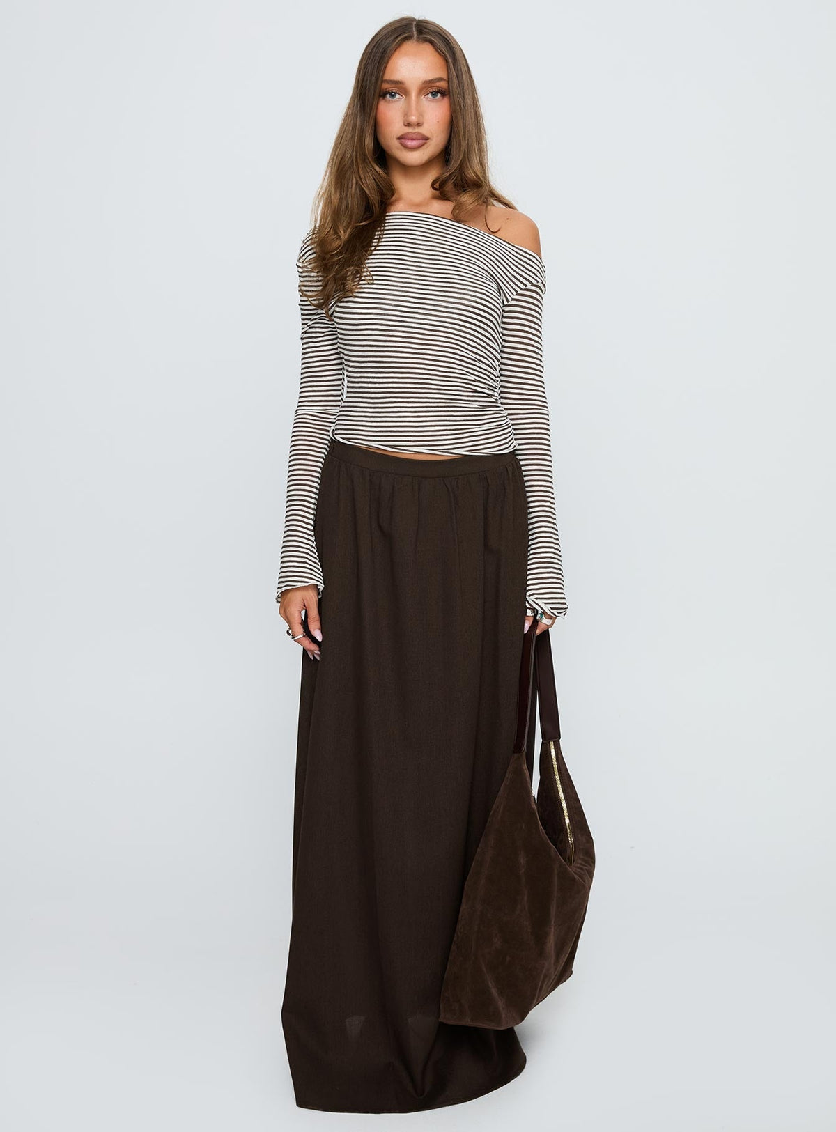 Hallee Maxi Skirt Brown