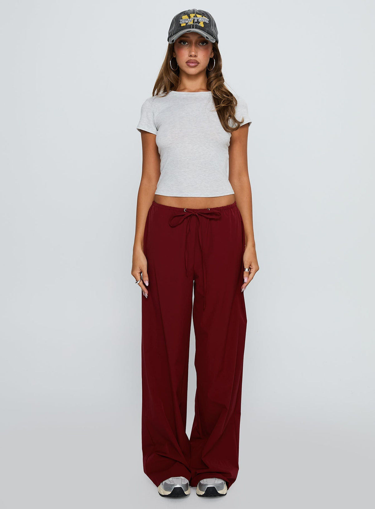 Jubel Wide Leg Pants Red