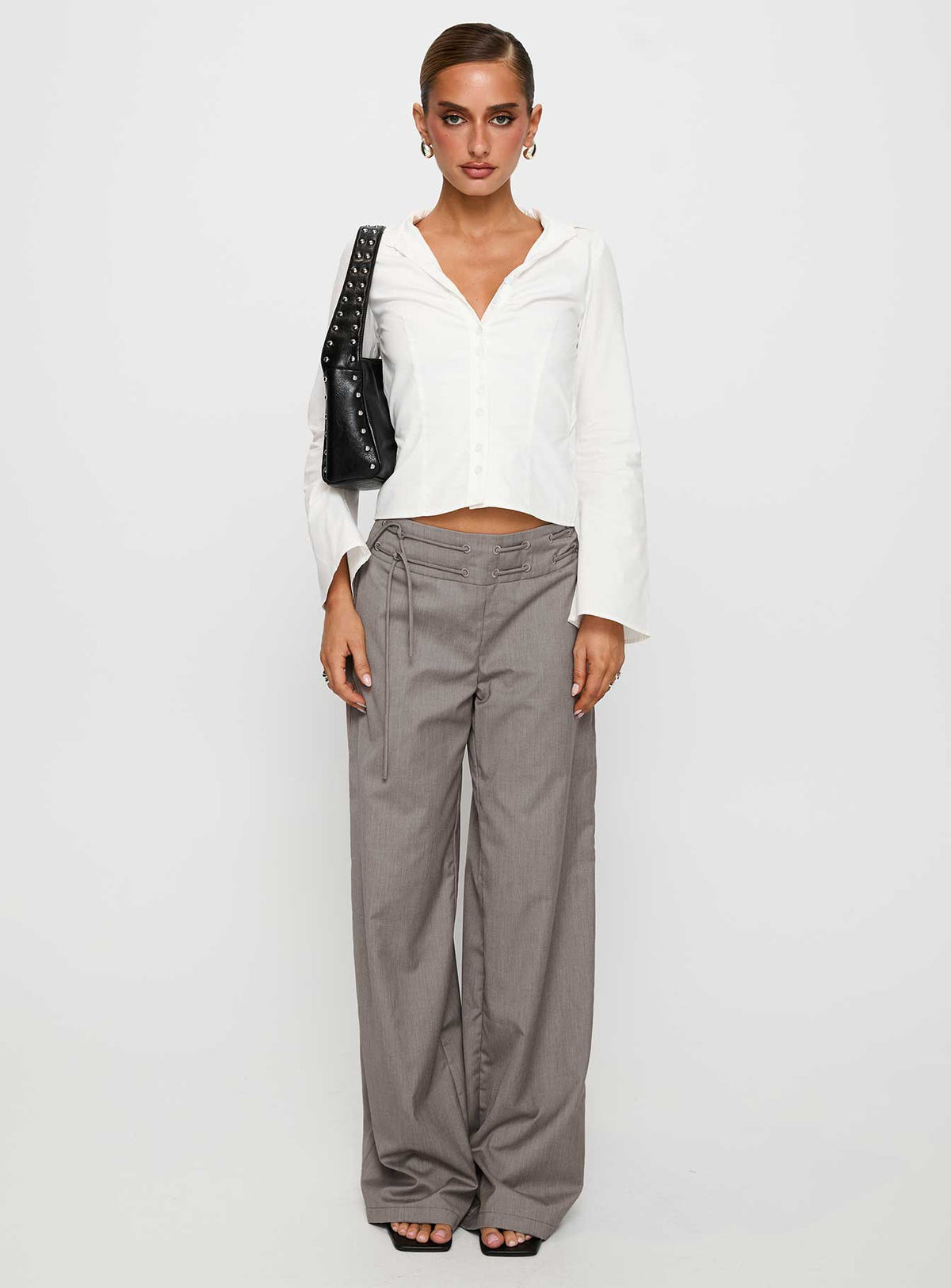 Just Have Fun Wide Leg Pant Grey Petite