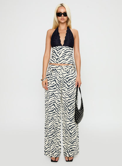 Paltrow Mid Rise Wide Leg Cargo Jeans Zebra