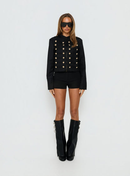 Rush Hour Button Detail Jacket Black