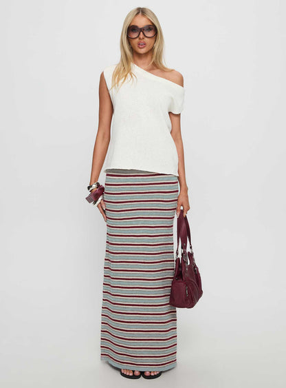 On Air Knit Maxi Skirt Multi Stripe