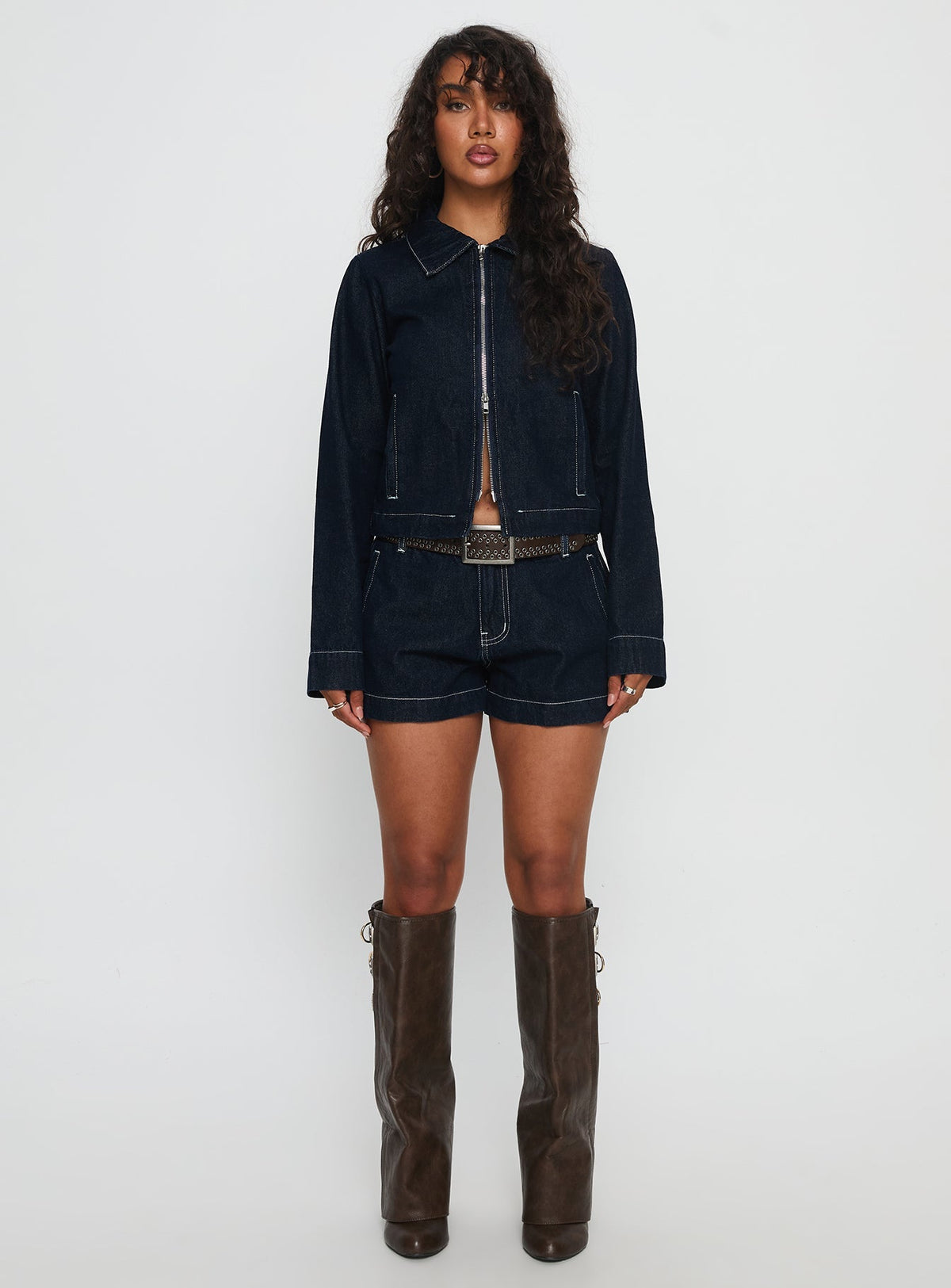 Yuritzi Denim Micro Shorts Indigo