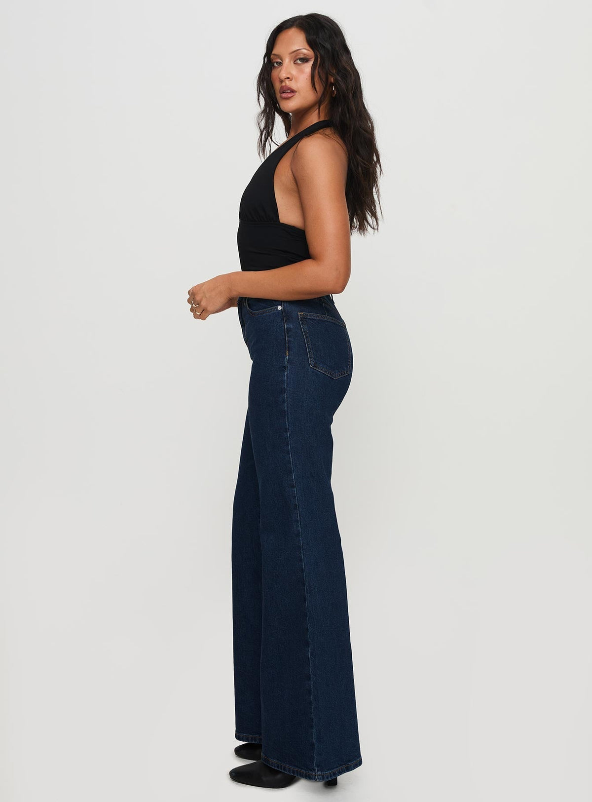 Thearlie High Rise Flared Jeans Dark Wash