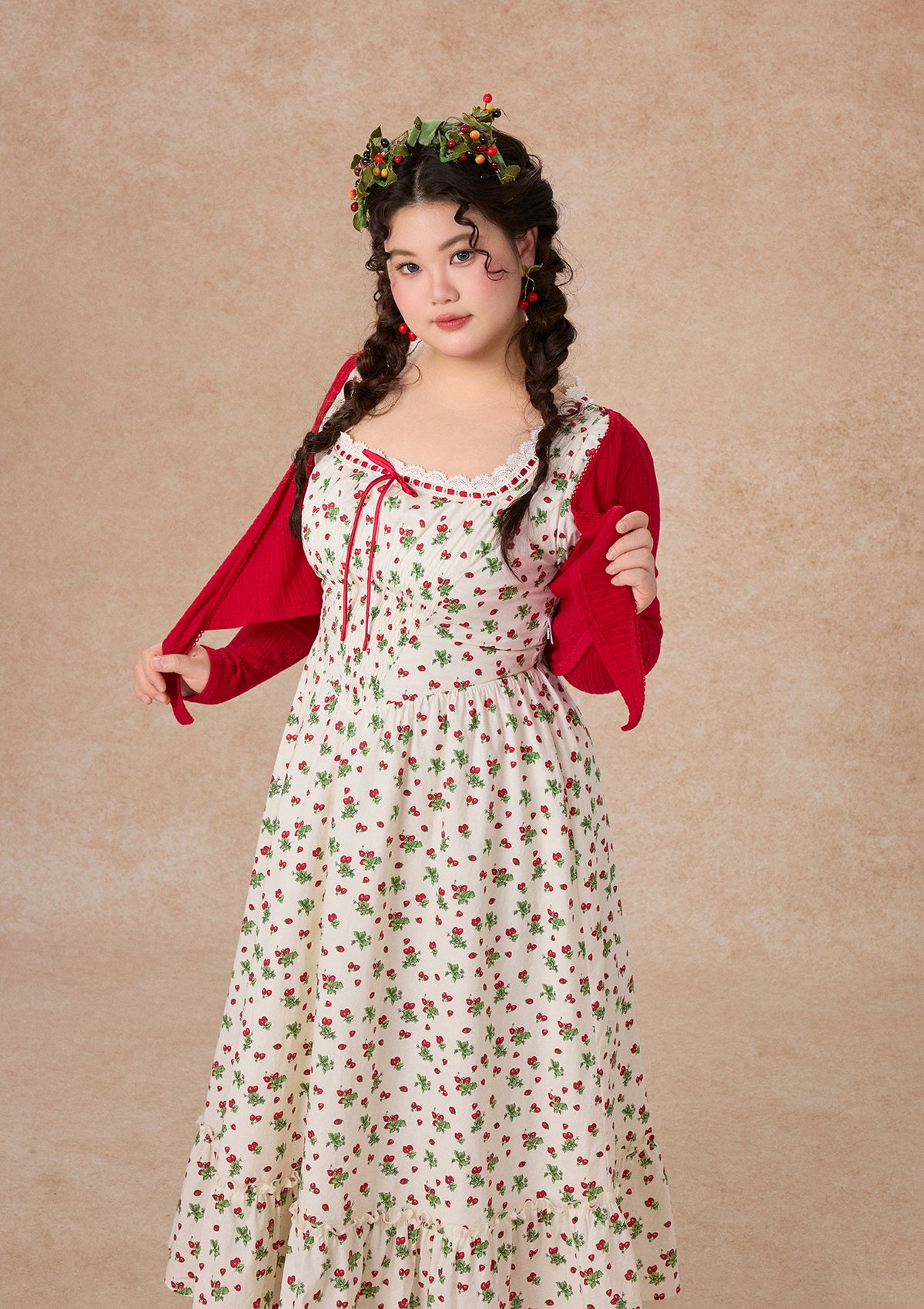 Curve & Plus Wild Strawberry Paradise  Dress