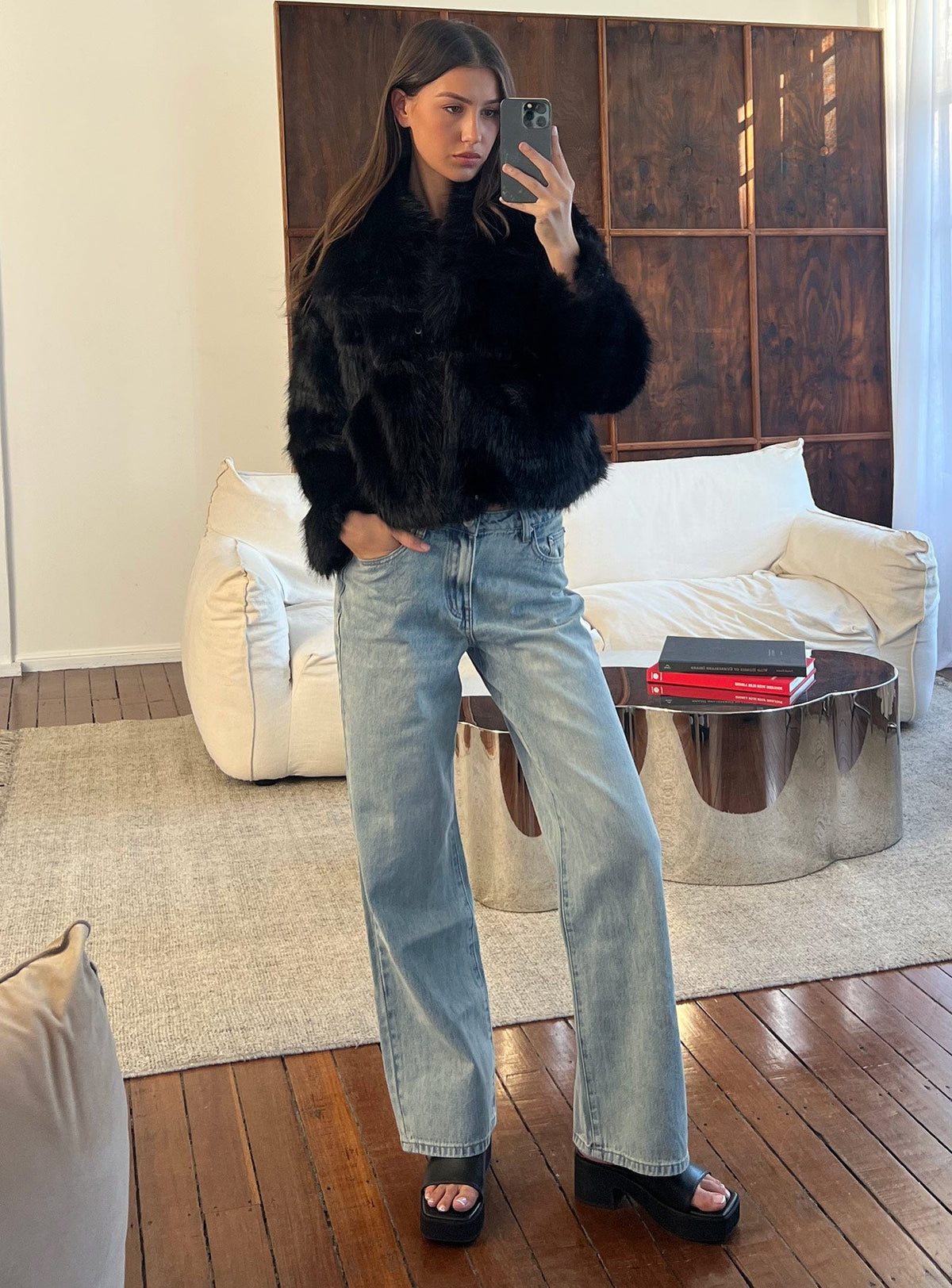 Echo Park High Rise Straight Leg Jeans Vintage Wash
