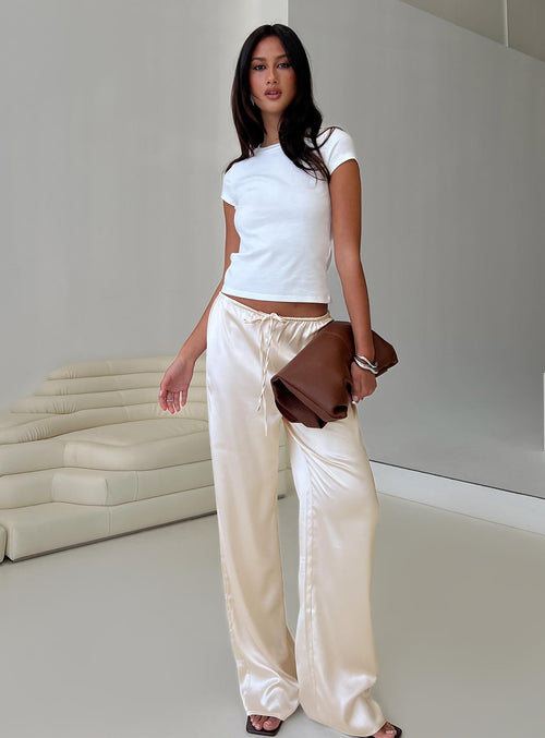 Soulstar Satin Pants Champagne