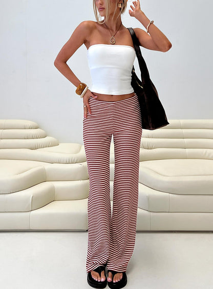 Next To Me Lounge Pant Red / White Stripe
