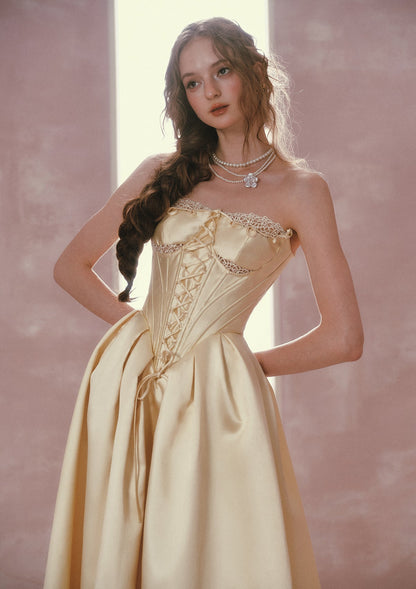 Belle's Gilded Corset Dress