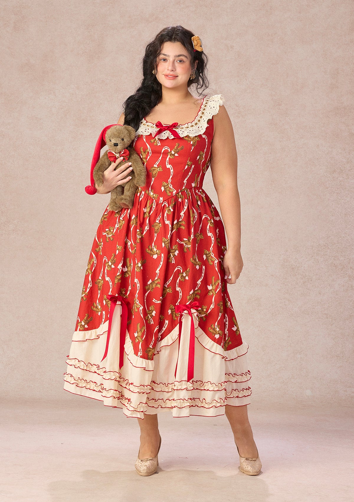 Curve&Plus Teddy Tomato Sauce Dress