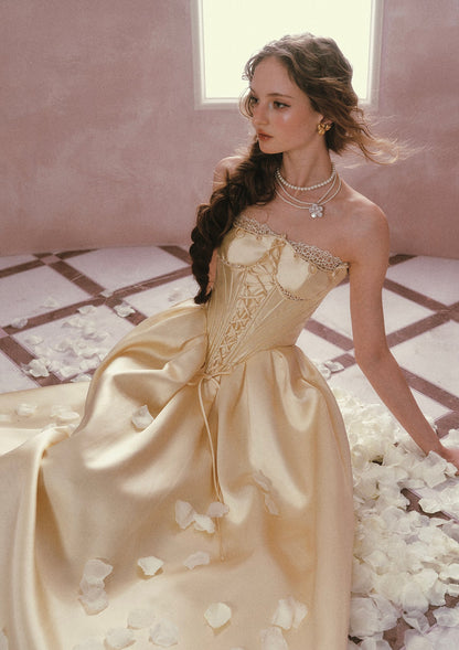 Belle's Gilded Corset Dress