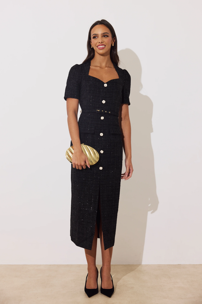 Model wearing 8th Sign Harriert Dress Black by 8th Sign. Shop 8th Sign at Dotique.