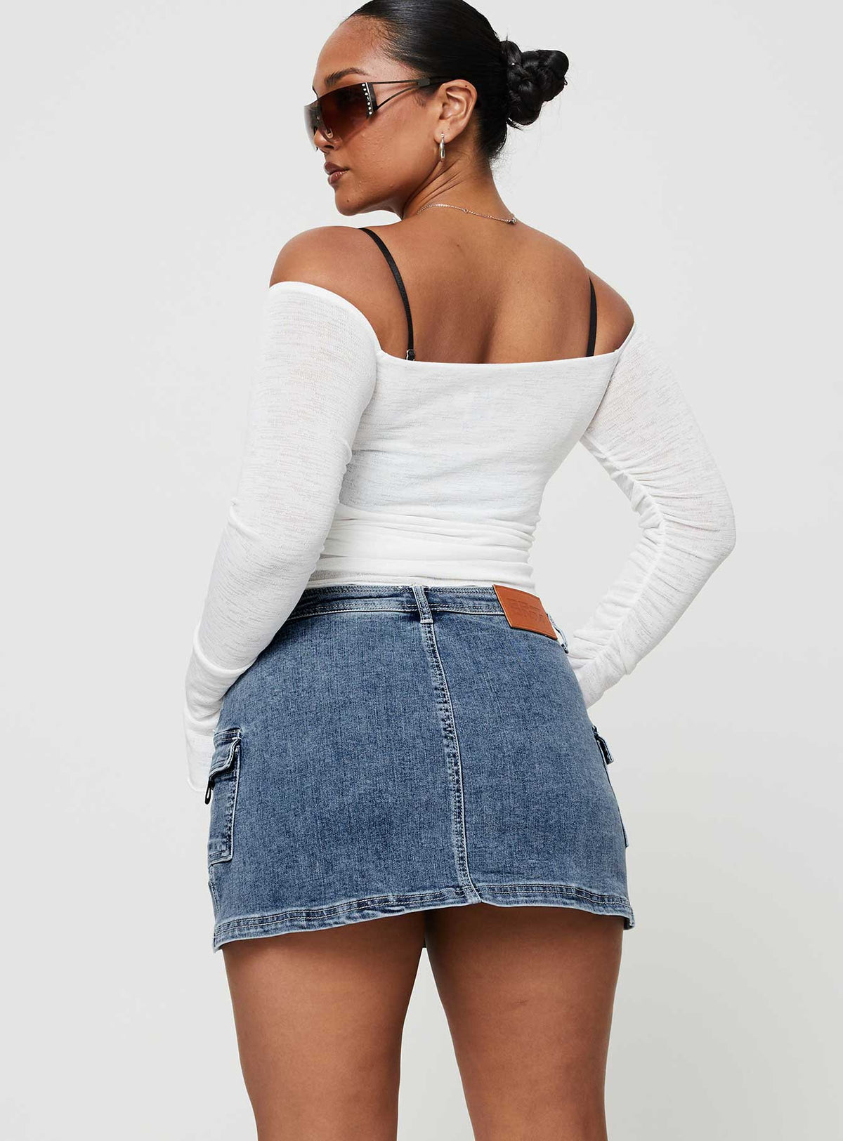 Grishea Low Rise Denim Skirt
