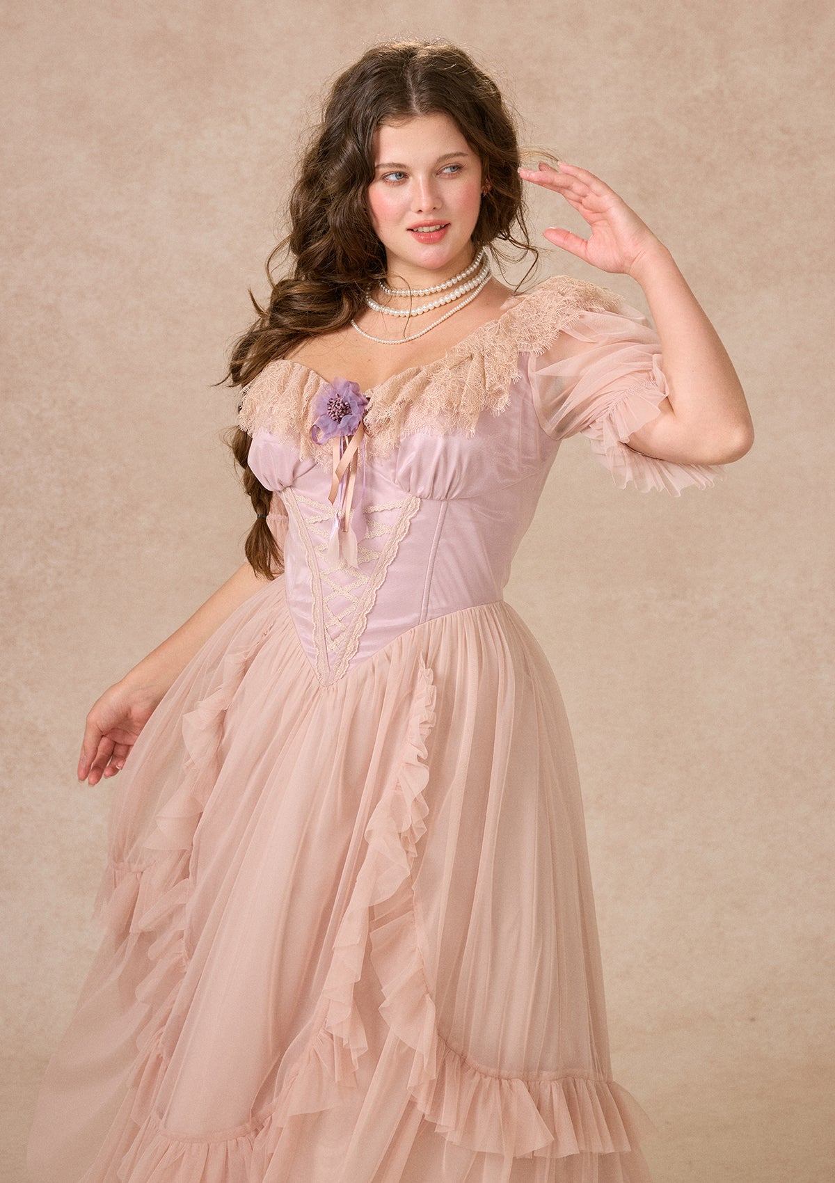 Curve&Plus Violet Mandarin Duck Princess Dress