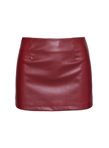 De Tigre Belted Mini Skirt Red