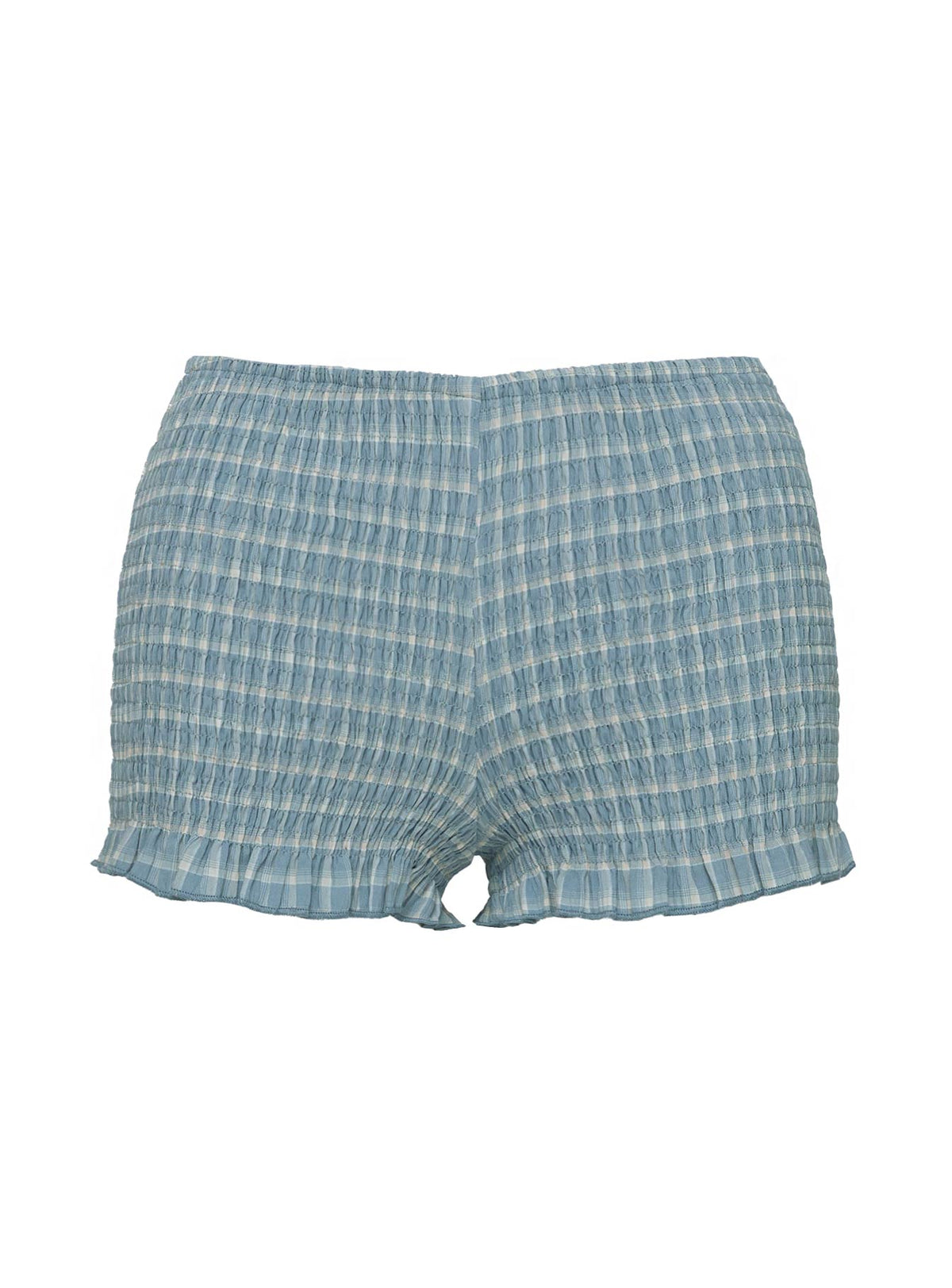 Jukebox Shirred Micro Shorts Blue