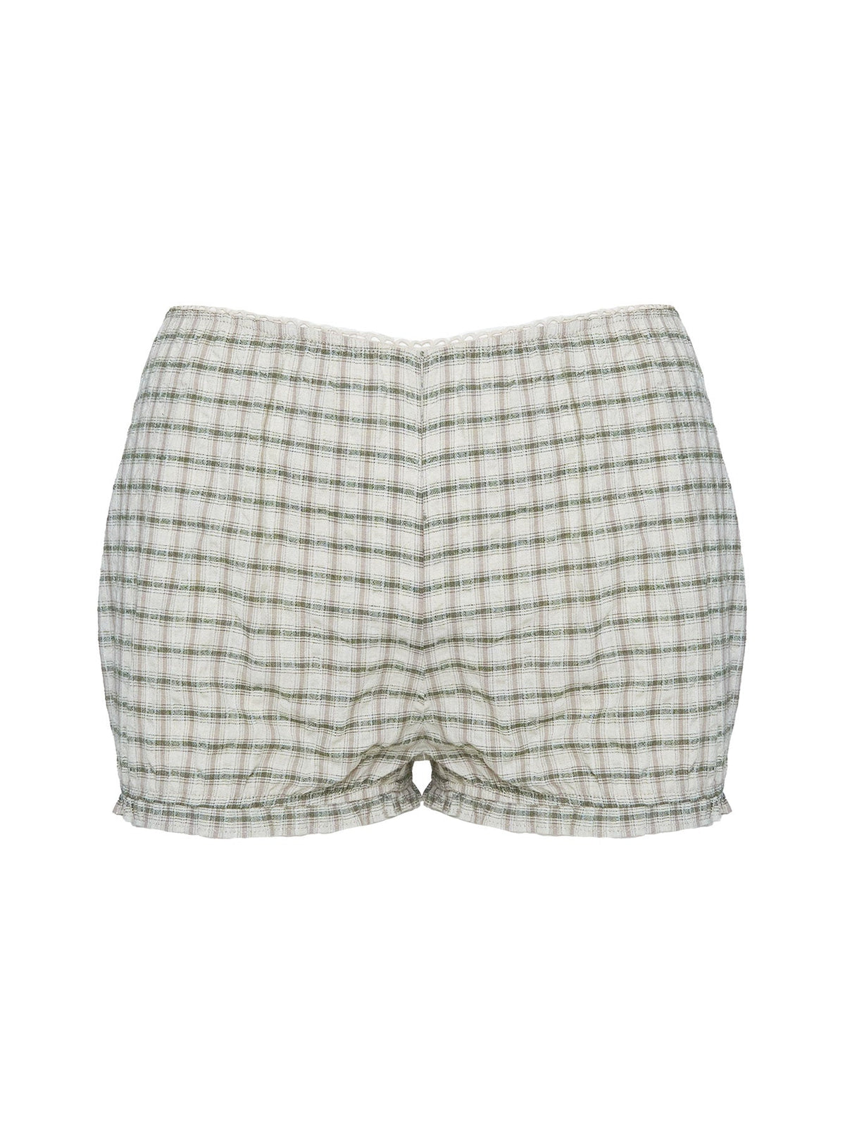 Mousie Micro Shorts Cream Plaid