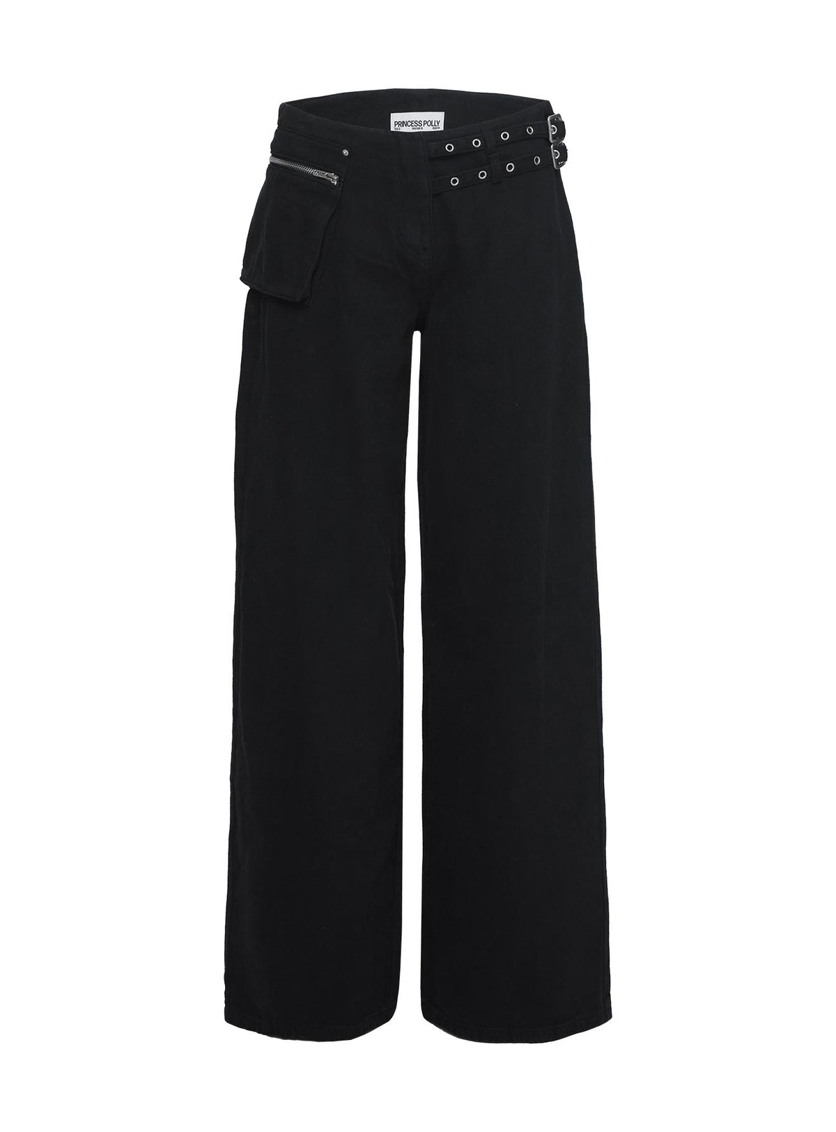Paltrow Mid Rise Wide Leg Cargo Jeans Black