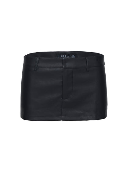 Rhode Faux Leather Mini Skort Onyx