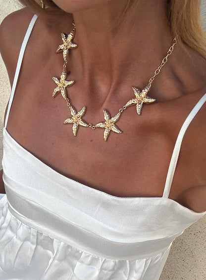 Starfish Necklace Gold