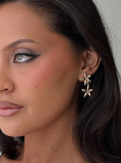 Torquil Double Stack Earrings Gold