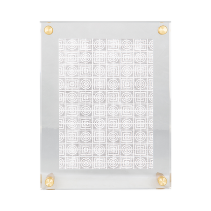 These tabletop acrylic frames give you the same modern look as floating frames without having to install anything into a wall.