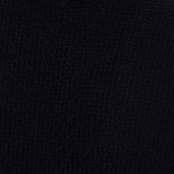 Allen Solid Textured 100% Cotton Sweater -Black