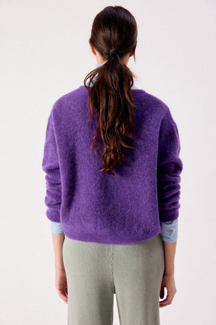 American Vintage Women's Vitow Cardigan Cosmos purple cardigan back view. Shop American Vintage at Dotique.