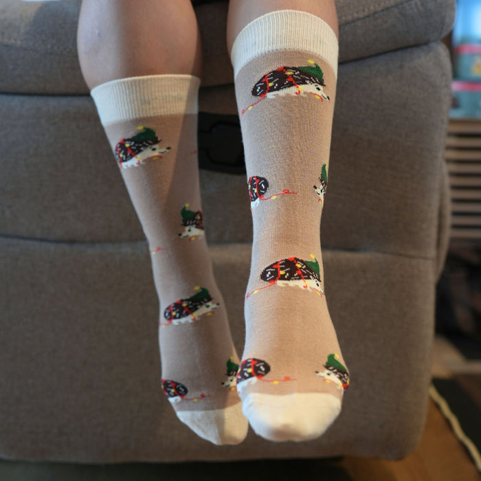 Christmas hedgehog socks