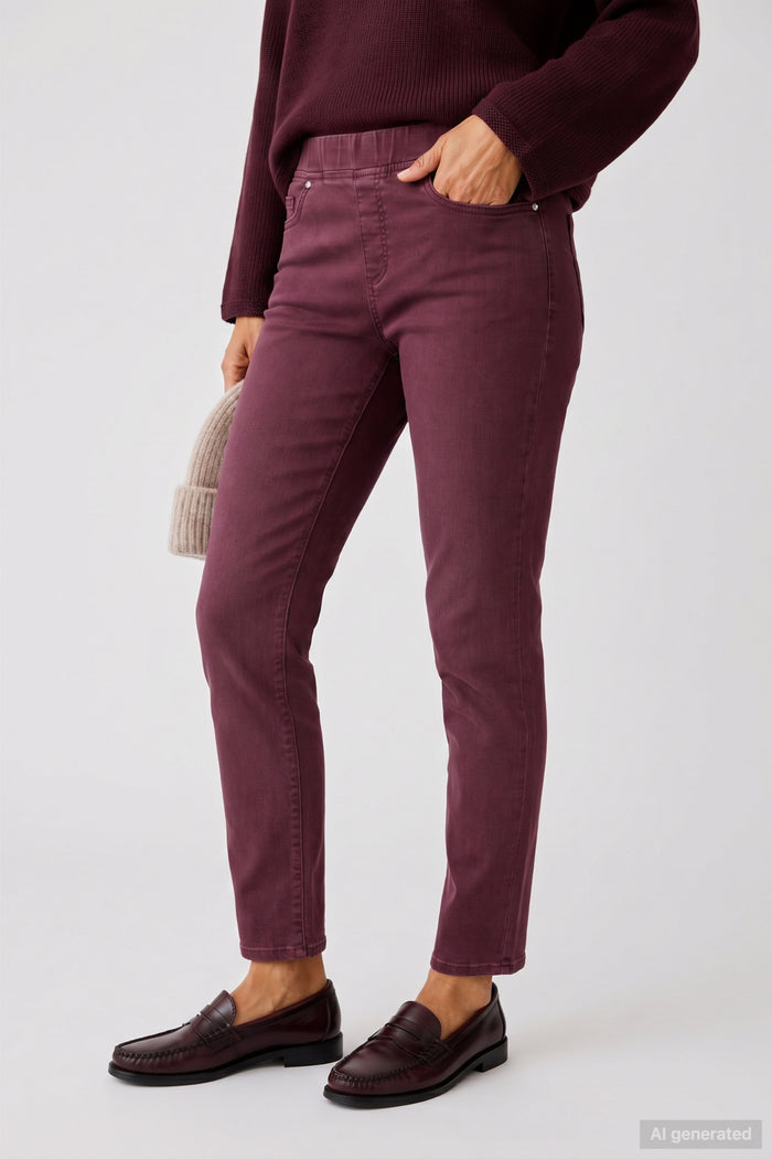 Anna Montana 1000 Angelika Jump in Jean Short 521 Burgundy Anna Montana Shop Anna Montana at Dotique