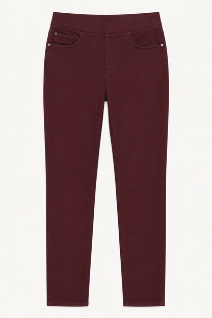 Anna Montana 1001 Angelika Jump In Jeans 521 Burgundy front view Shop Anna Montana at Dotique