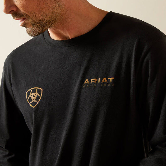Ariat Men's L/S Clean Stripe T-Shirt in Black