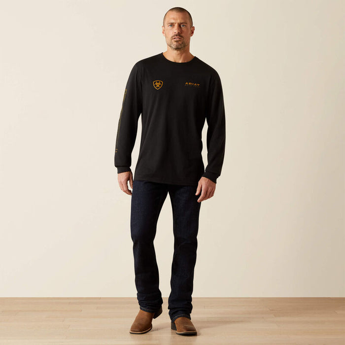 Ariat Men's L/S Clean Stripe T-Shirt in Black