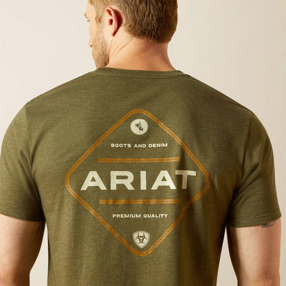 Ariat Men's Roped Diamond T-Shirt in Military Green