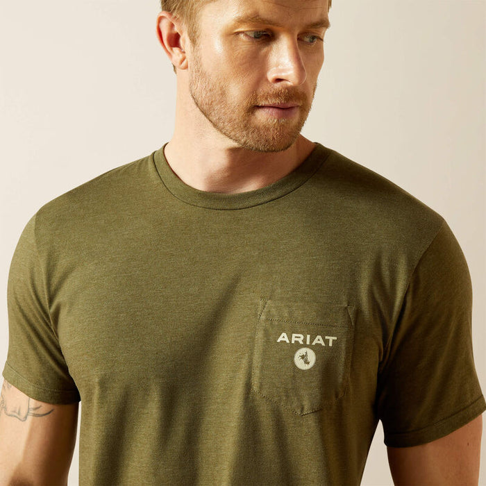 Ariat Men's Roped Diamond T-Shirt in Military Green