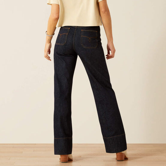 Ariat Women’s Ultra High Rise Tomboy Western Utility Wide Leg Jeans in Rinse