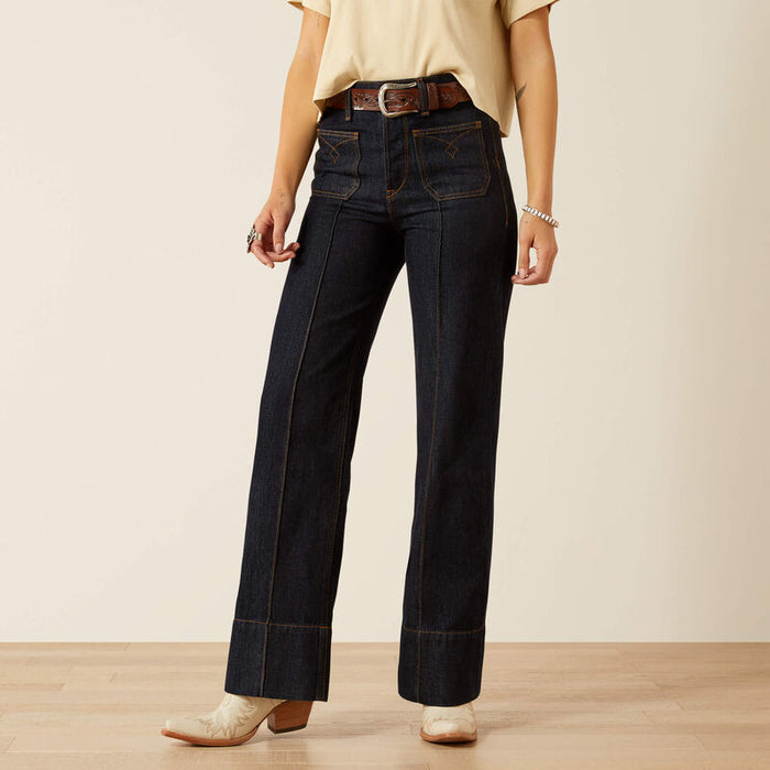 Ariat Women’s Ultra High Rise Tomboy Western Utility Wide Leg Jeans in Rinse