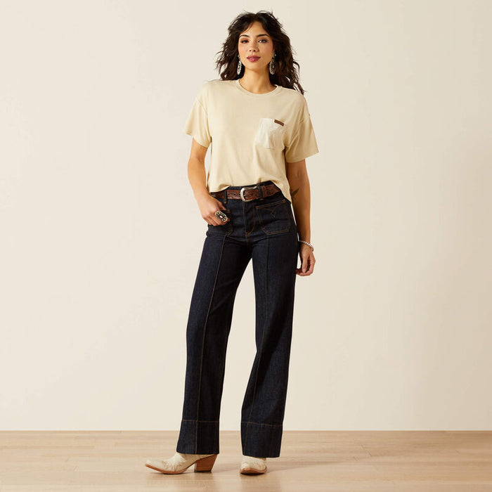 Ariat Women’s Ultra High Rise Tomboy Western Utility Wide Leg Jeans in Rinse